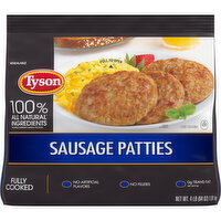 Tyson Fully Cooked All Natural* Original Pork Sausage Patties - 4 Pound
