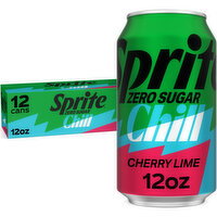 Sprite Zero Sugar Chill Cherry Lime Soda Cans - 12 Each