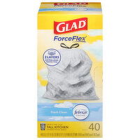 Glad Bags, Drawstring, Kitchen, Fresh Clean with Febreze Freshness, 13 Gallon, Tall - 40 Each