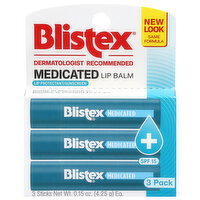 Blistex Medicated SPF 15 Lip Balm - 3 Each
