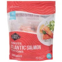 First Street Atlantic Salmon, Portion, Skinless - 32 Ounce