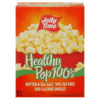 Jolly Time Microwave Popcorn, Butter & Sea Salt, Healthy Pop 100's, 10 Each