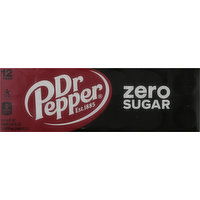 Dr Pepper Soda, Zero Sugar, 12 Pack - 12 Each