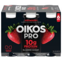 Oikos Pro Dairy Drink, Cultured, Strawberry - 6 Each