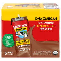 Horizon Organic Milk, Chocolate, Lowfat, Organic, DHA Omega-3 - 6 Each