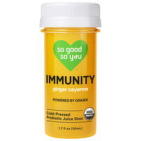 So Good So You Immunity Cold-Pressed Ginger Cayenne Probiotic Juice Shot - 1.7 Fluid ounce