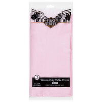 First Street Classic Pink Tissue-Poly 3-Ply Table Cover - 1 Each