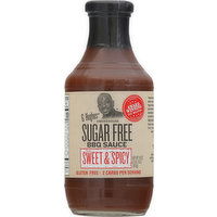 G Hughes BBQ Sauce, Sugar Free, Sweet & Spicy, 18 Ounce