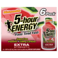 5-Hour Energy Energy Shot, Watermelon, Extra Strength, 6 Pack - 6 Each