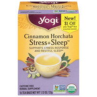 Yogi Tea, Caffeine Free, Stress + Sleep, Cinnamon Horchata, Tea Bags, 16 Each