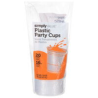 Simply Value Plastic Party Cups, 16 Ounce - 20 Each