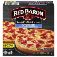 Red Baron Pizza, Deep Dish, Pepperoni, Singles - 2 Each