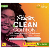 Playtex Tampons, Organic Cotton, Regular/Super - 28 Each