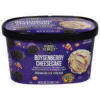 First Street Ice Cream, Premium, Boysenberry Cheesecake - 48 Fluid ounce