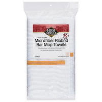 First Street Bar Mop Towels, Microfiber Ribbed, Gold Striped - 10 Each