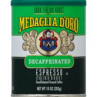 MEDAGLIA D ORO Coffee, Ground, Dark Italian Roast, Espresso Italian Roast, Decaffeinated - 10 Ounce