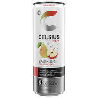 Celsius Energy Drink, Fuji Apple Pear, Sparkling, 12 Fluid ounce