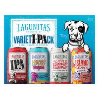 Lagunitas This Lagunitas VarietI-PAck that stands before your cart is packed with an ale for every occasion and four of our most balanced, drinkable and dazzling brews: IPA, Hazy Wonder, Island Beats and A Little Sumpin' Sumpin'. - 12 Fluid ounce