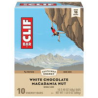 Clif Bar Energy Bars, White Chocolate Macadamia Nut, 10 Each