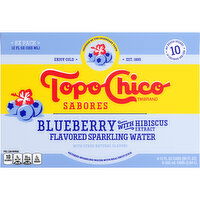 Topo Chico Sparkling Water, Blueberry with Hibiscus Extract - 8 Each