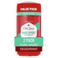 Old Spice High Endurance Deodorant for Men, Aluminum Free, Pure Sport Scent, 3.0 oz Twin Pack - 6 Ounce