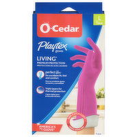 O-Cedar Gloves, Living, Large - 1 Each