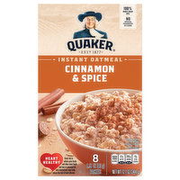 Quaker Instant Oatmeal, Cinnamon & Spice, 8 Each