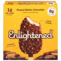 Enlightened Ice Cream Bars, Peanut Butter Chocolate, French - 4 Each