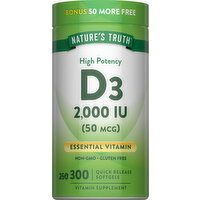 Nature's Truth Vit D3 2,000 IU (50 mcg) 250+50 SG - 300 Each