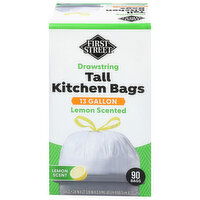 First Street 13 Gallon Lemon Scented Tall Kitchen Drawstring Bags - 90 Each