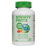 SmartyPants Formula and Fiber, Kids, Gummies, Strawberry Banana, Orange, and Lemon - 120 Each