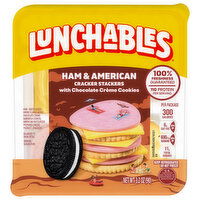 Lunchables Cracker Stackers, with Chocolate Creme Cookies, Ham & American, 3.2 Ounce