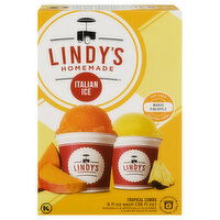 Lindy's Homemade Italian Ice, Mango/Pineapple, Tropical Combo - 6 Each