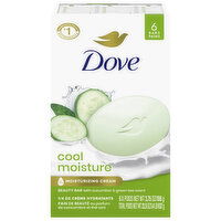 Dove Beauty Bar, with Cucumber & Green Tea Scent, Cool Moisture - 6 Each