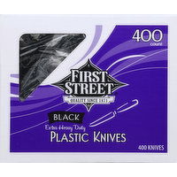 First Street Plastic Knives, Black, Extra Heavy Duty - 400 Each