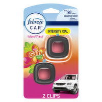 Febreze Car Air Freshener Vent Clip Gain Island Fresh Scent, 2 Count, 2 Each