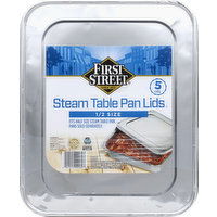 First Street Steam Table, Pan Lids, 1/2 size - 5 Each