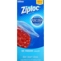 Ziploc Seal Top Bags, Freezer, Gallon, Mega Pack - 60 Each