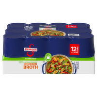 Swanson Chicken Broth, 33% Less Sodium, 12 Pack - 12 Each