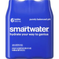 smartwater Vapor Distilled Premium Water Bottles - 6 Each