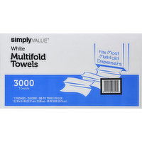 Simply Value Towels, Multifold, White, One Ply, 250 Each