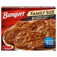 Banquet Salisbury Steaks & Brown Gravy Family Size - 6 Each