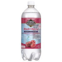 First Street Sparkling Water, Black Cherry, 33.8 Ounce