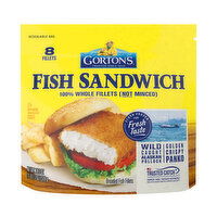 Gorton's Fish Fillets, Breaded, Sandwich, 8 Each