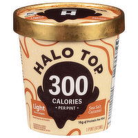 Halo Top Ice Cream, Light, Sea Salt Caramel - 16 Ounce