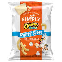 Cheetos Cheese Flavored Snacks, White Cheddar, Puffs, Party Size - 12 Ounce