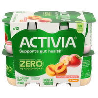 Activia Strawberry Banana & Peach Probiotic Nonfat Yogurt - 4 Ounce