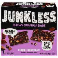 Junkless Granola Bars, Double Chocolate, Chewy - 6 Each