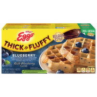 Eggo Waffles, Belgian Style, Thick & Fluffy, Blueberry - 6 Each