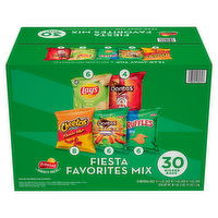 Frito Lay Snacks, Fiesta Favorites Mix, Variety Packs, 30 Each